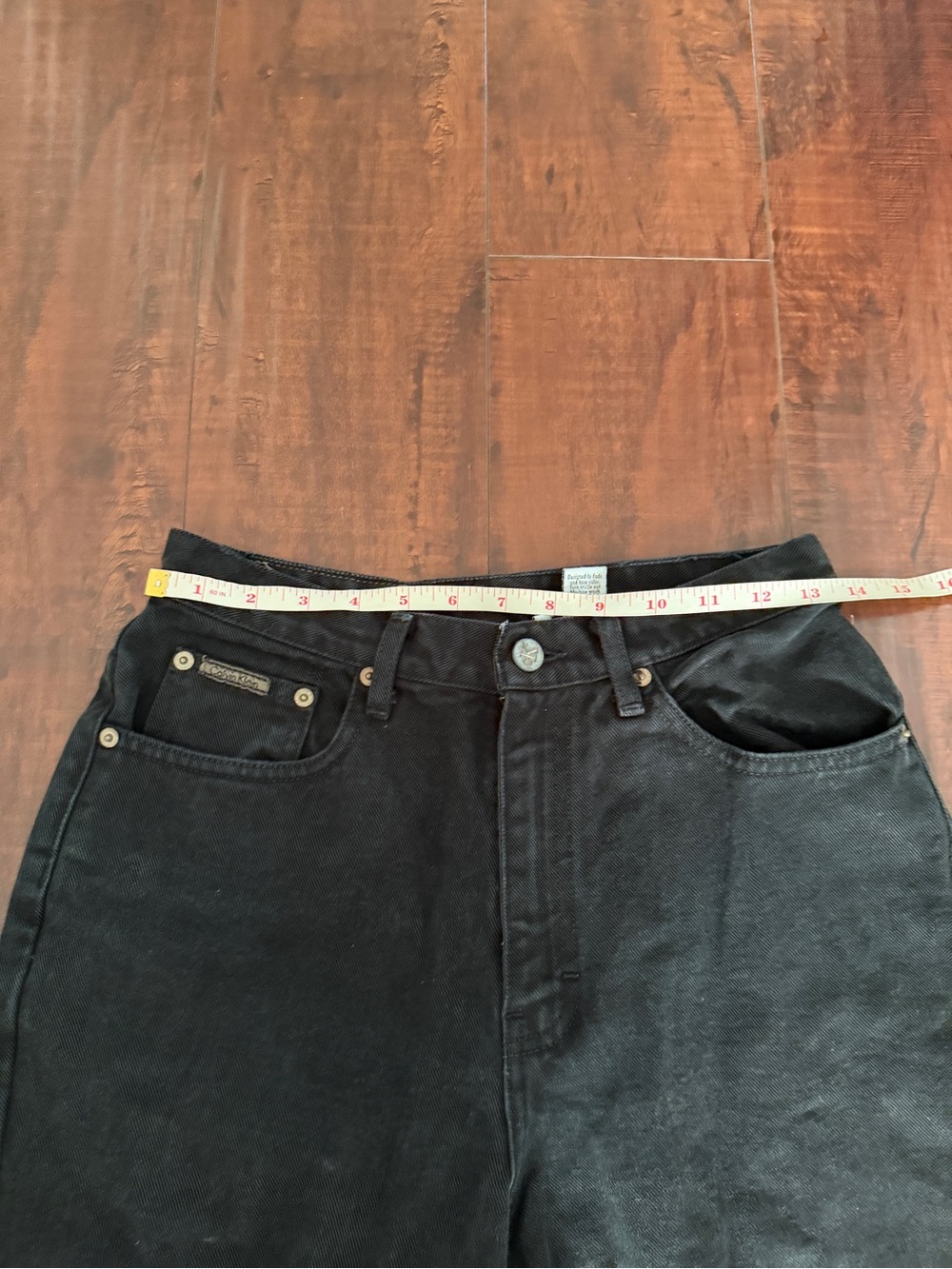 Vintage Calvin Klein Raw Hem Black High-Waist Straight Jeans - Picture 10 of 10